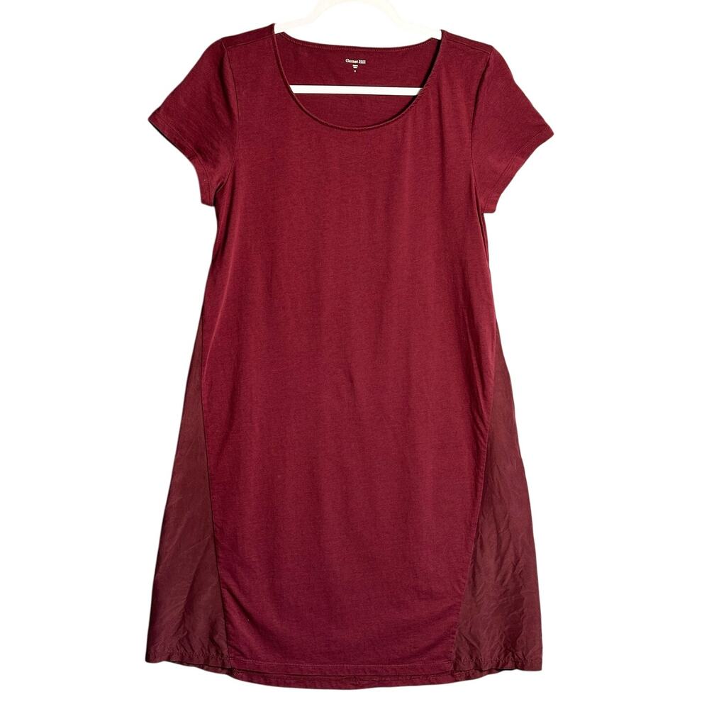 Garnet Hill Sz S Organic Cotton Tencel Silk Above Knee T-Shirt Dress Sustainable